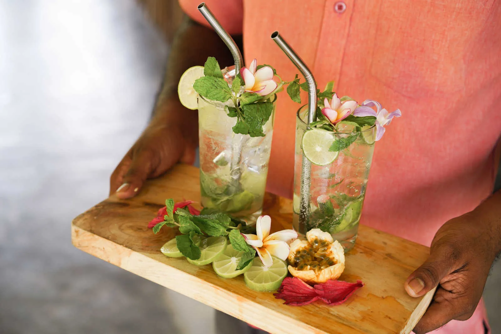 Service de cocktails avec pailles inox