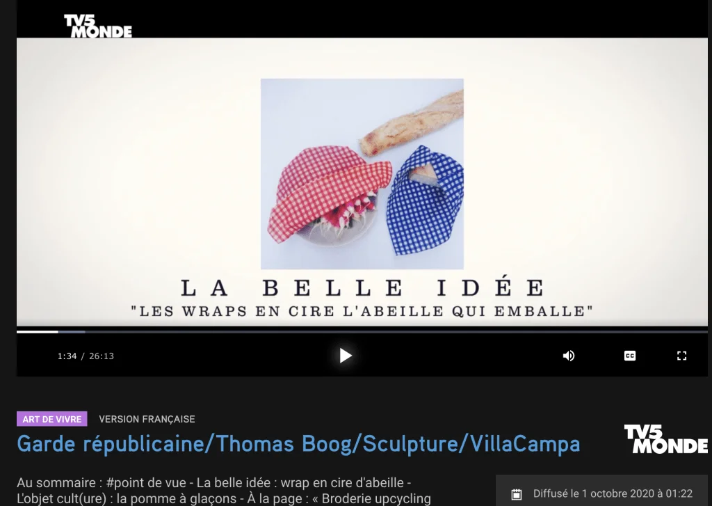 Bee wraps sur TV5MONDE