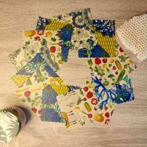 Pack de beeswraps "pot d'yaourt" de L'abeille qui emballe