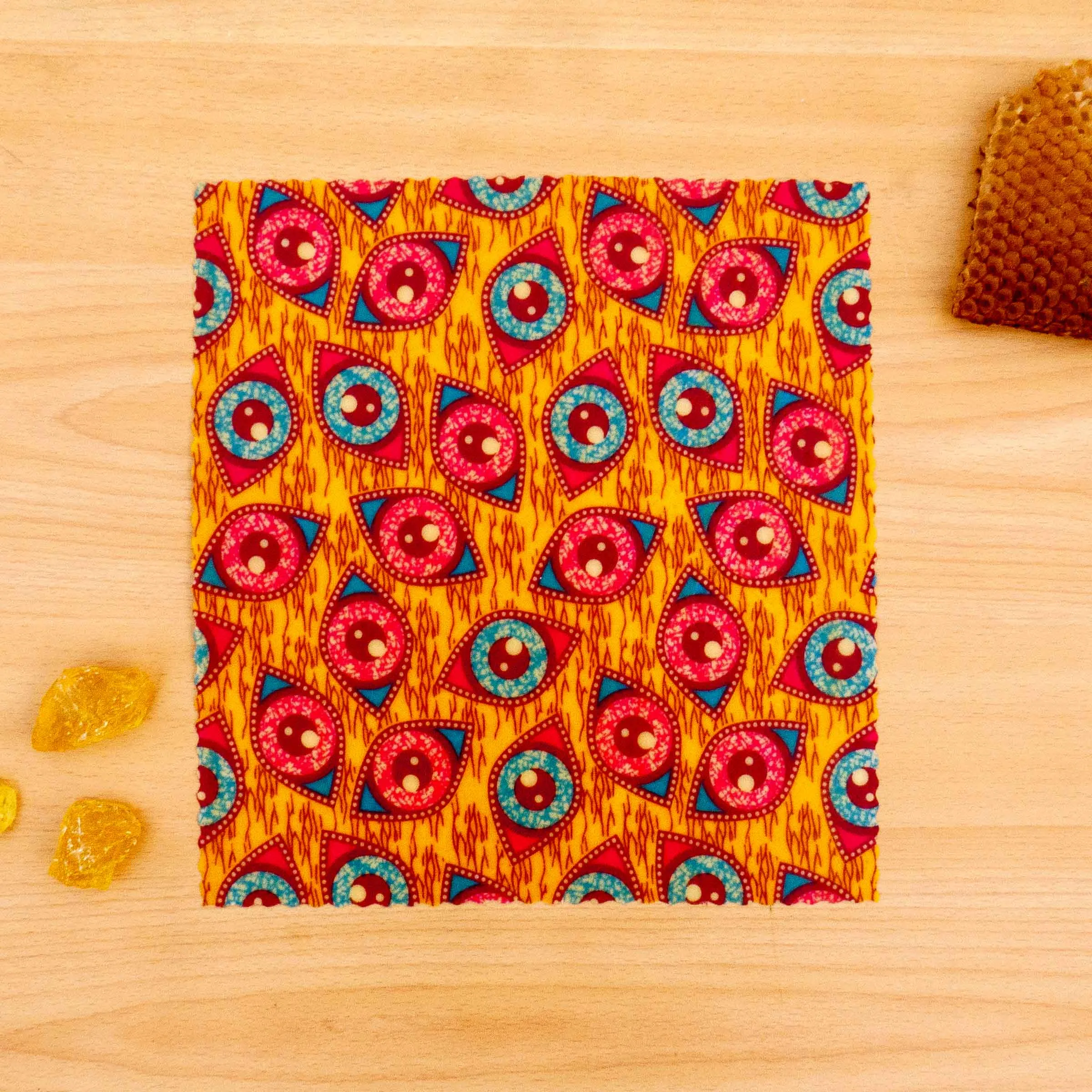 bee wrap taille M - Wax billes rose et bleu - L'abeille qui emballe