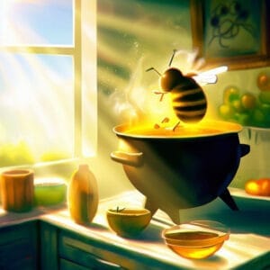 The bee who packs at work in her workshop