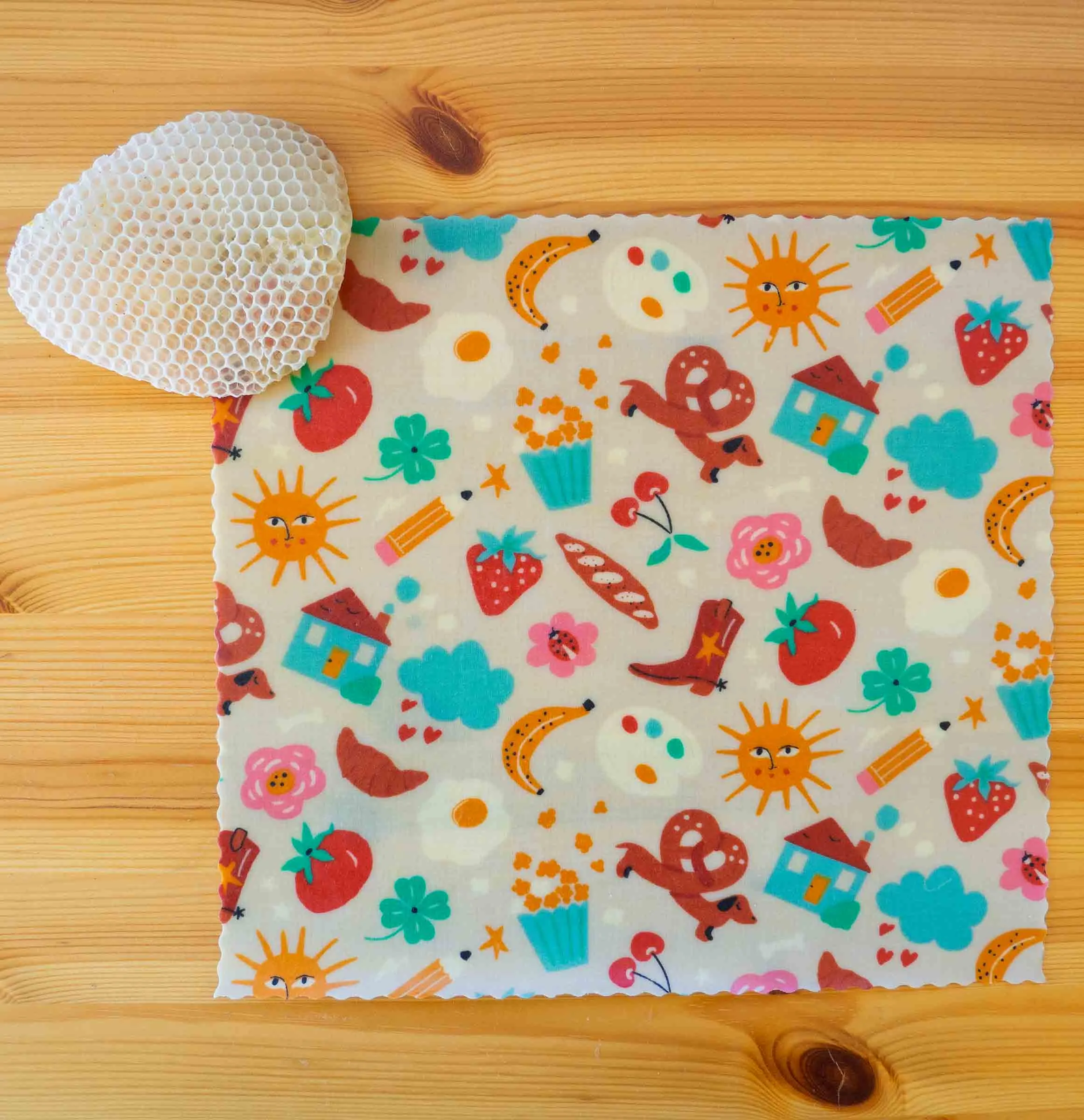 bee wrap taille Medium - gouter - L'abeille qui emballe