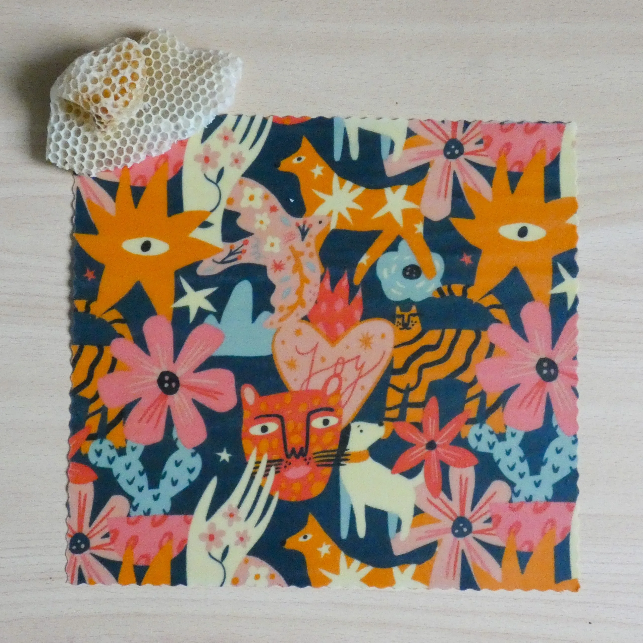 bee wrap taille Medium - gouter - L'abeille qui emballe