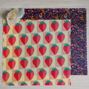 Pack "Duo Couvr'tout" de 2 bee wraps taille Large, collection "Gouter" - L'abeille qui emballe