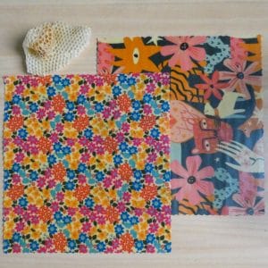 Pack de beeswraps taille M - Collection "Fleurs" - L'abeille qui emballe